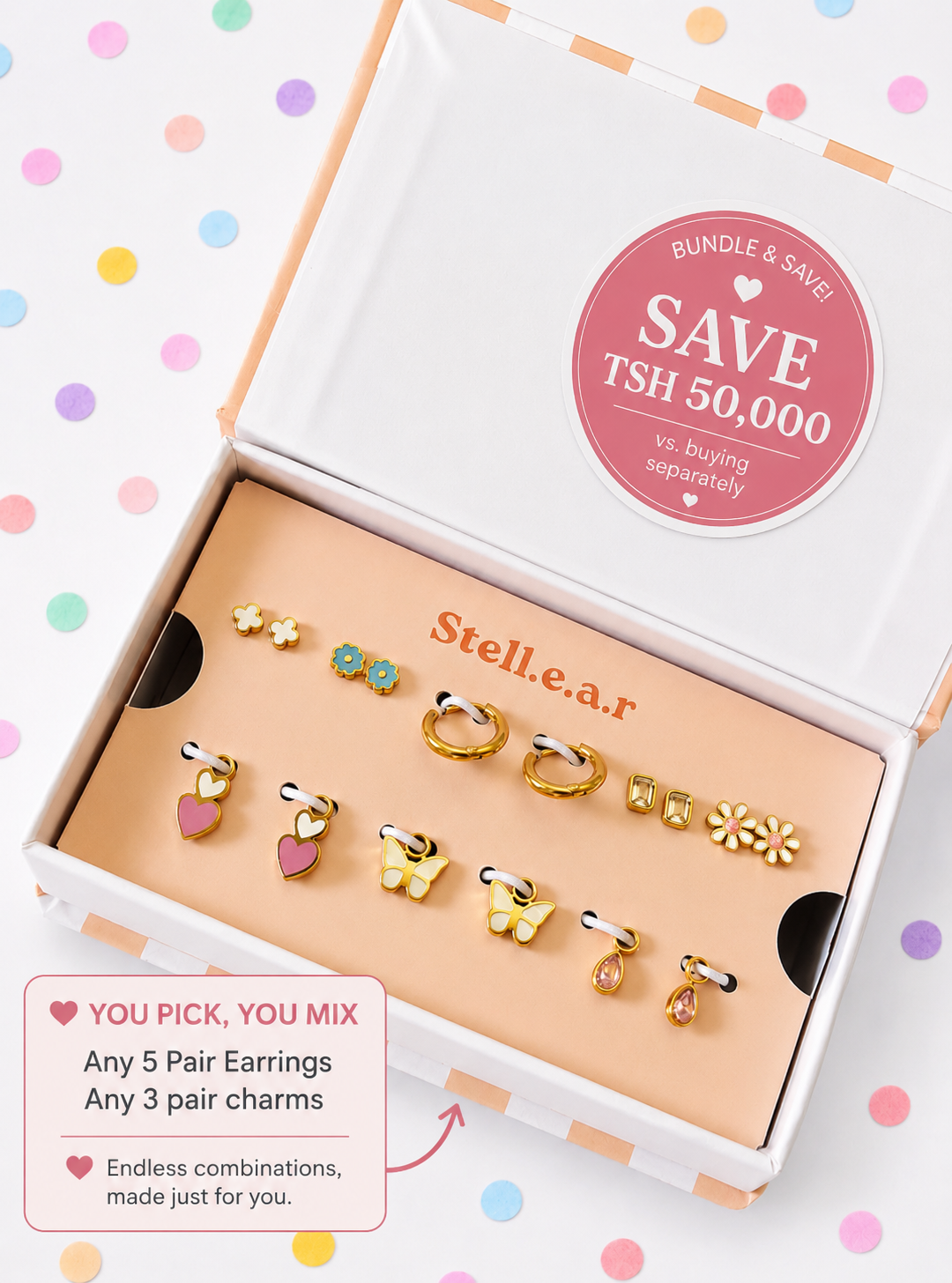 Ultimate Gift Box (5 Earrings + 3 Charms)